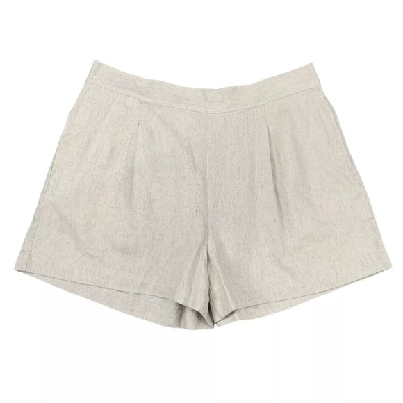 Madewell Shorts 3X Plus Stone Clean Pull On Linen Cotton Blend EUC - Picture 7 of 9